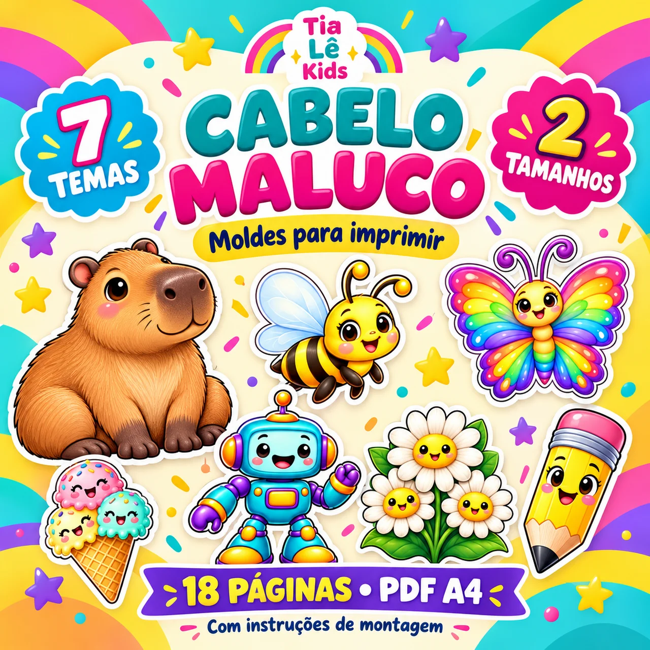 Cabelo Maluco: 7 Temas com Capivara | PDF — Datas comemorativas para Todas as séries: Kit colorido com 7 temas, 28…