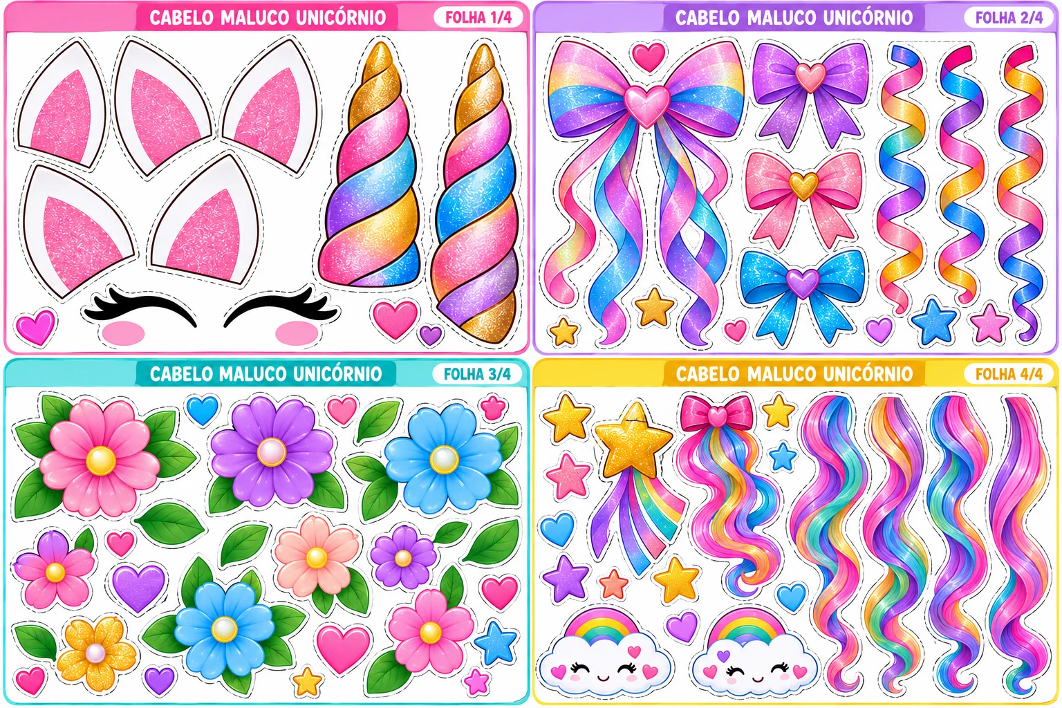 Cabelo Maluco Menina Unicórnio Educação Infantil e Fundamental PDF — amostra 3: Cabelo Maluco Unicórnio – Criativo e…