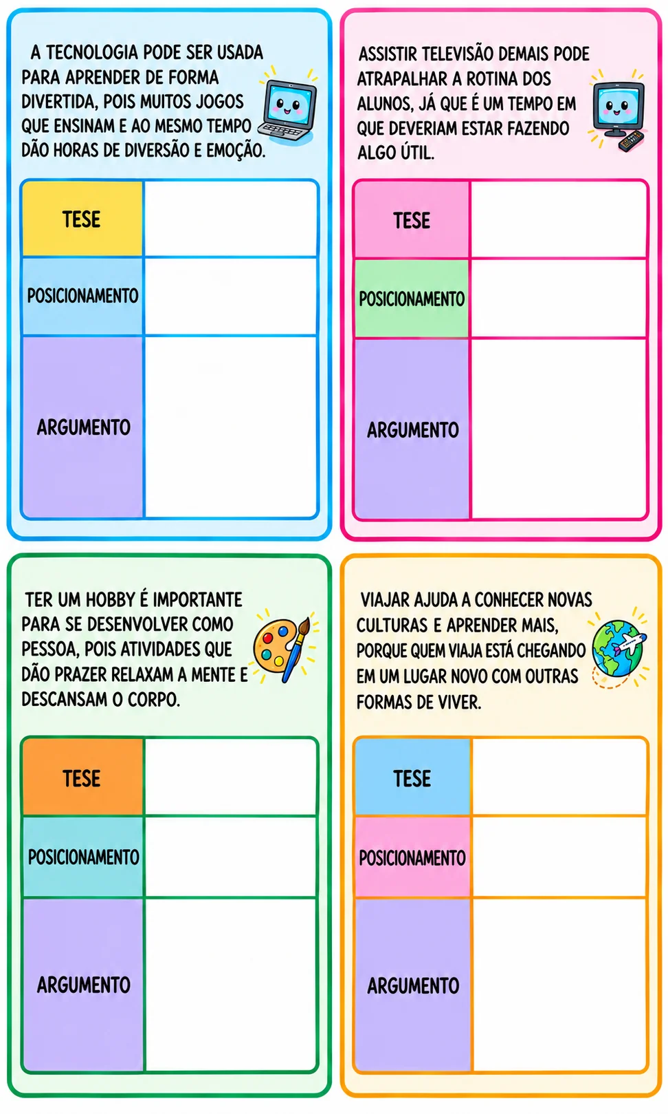 CAÇA À TESE - JOGO DE LEITURA E INTERPRETAÇÃO DE TEXTOS ARGUMENTATIVOS — amostra 1: Seu aluno consegue ler um texto, mas…
