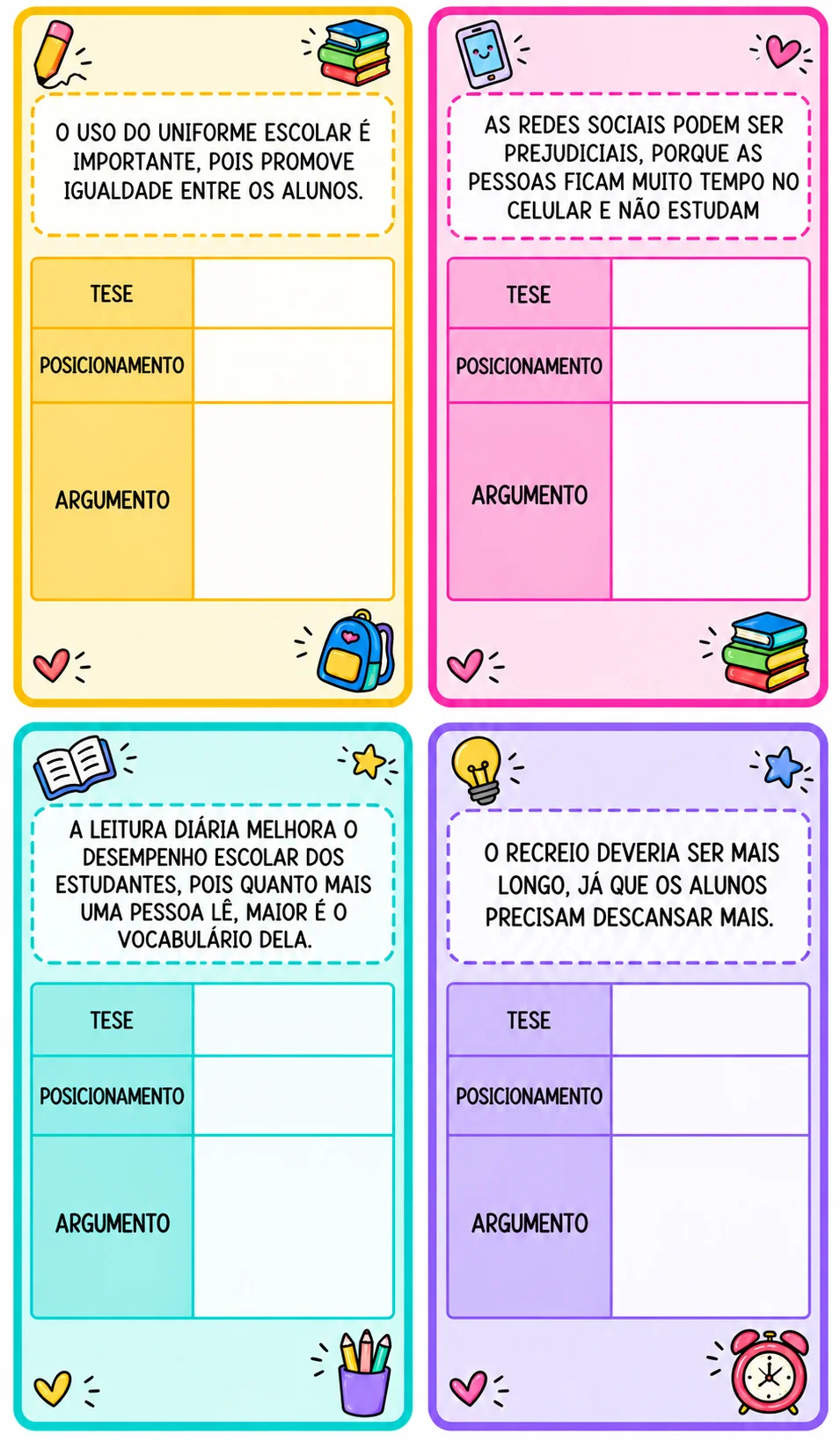 CAÇA À TESE - JOGO DE LEITURA E INTERPRETAÇÃO DE TEXTOS ARGUMENTATIVOS — amostra 4: Uma proposta dinâmica para desenvolver…