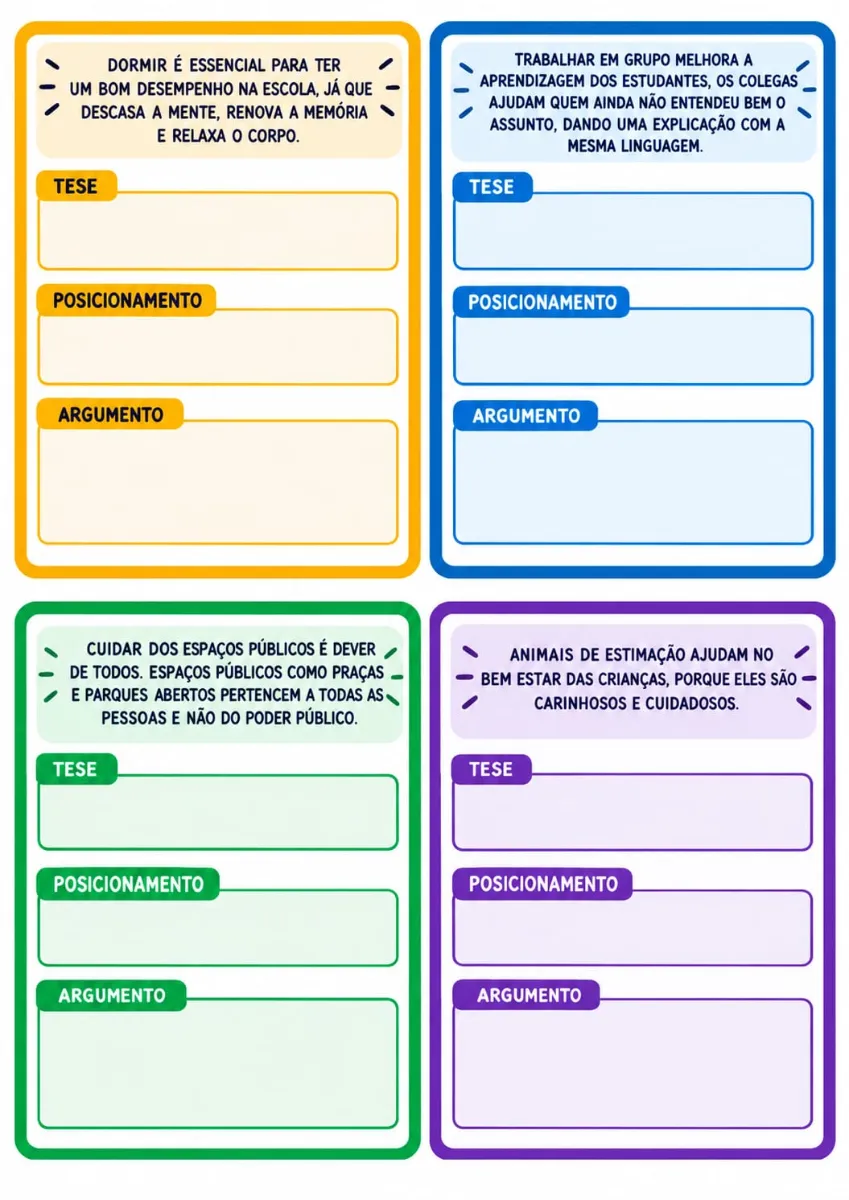 CAÇA À TESE - JOGO DE TEXTOS ARGUMENTATIVOS PARA 9° ANO — amostra 2: A proposta convida os estudantes a ler, analisar as…
