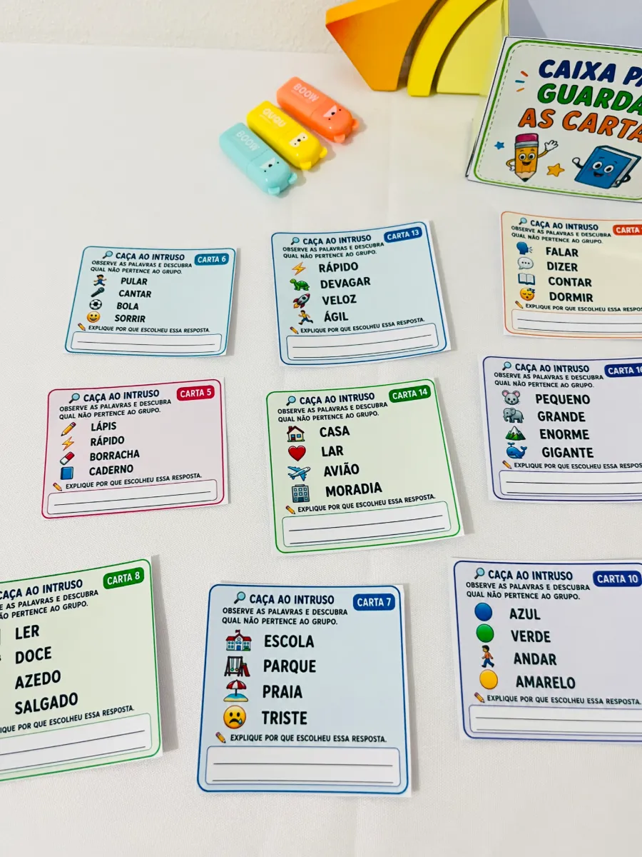 Caça ao Intruso – Alfabetização Do 1º ao 3º Ano — amostra 3: 🏫 Atividade em sala de aula 👩‍🏫 Atendimento individual 👥…