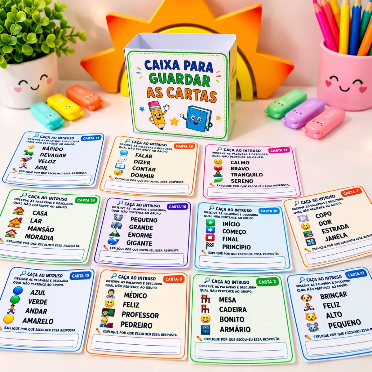 Caça ao Intruso – Alfabetização Do 1º ao 3º Ano — Atividades para 1º ano: Atividade lúdica com 8 páginas para trabalhar…