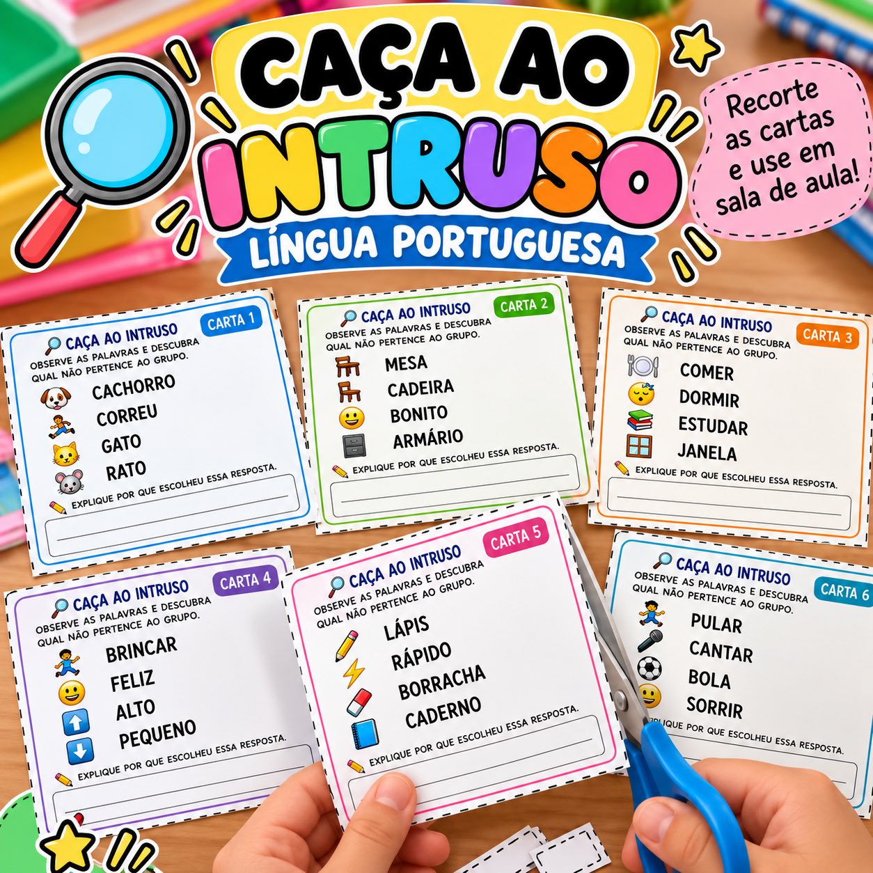 Caça ao Intruso Língua Portuguesa - 3º ao 5º ano — amostra 1: ✨ Habilidades trabalhadas: Caça ao Intruso Língua Portuguesa - 3º ao 5º ano — amostra 1: ✨ Habilidades trabalhadas: