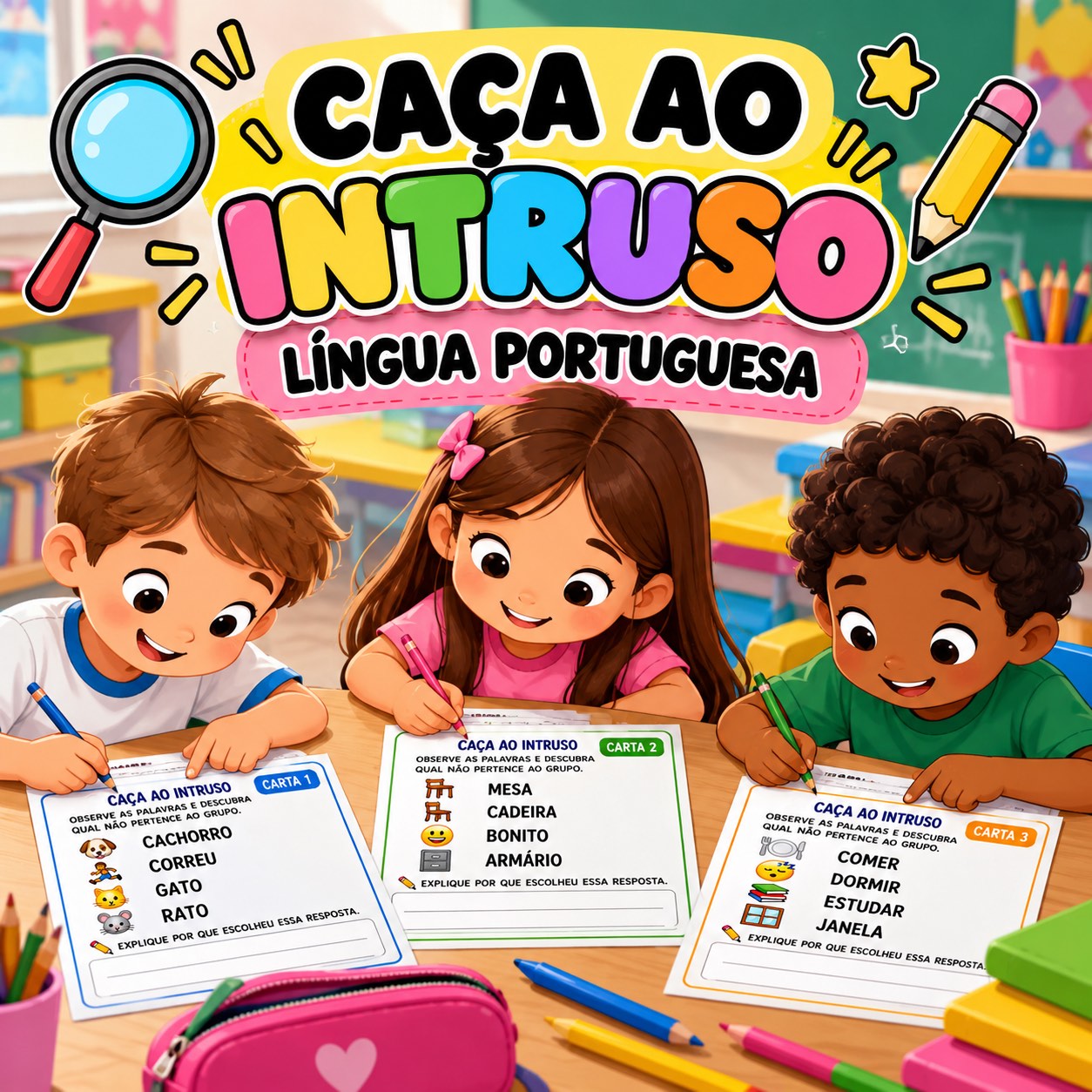 Caça ao Intruso Língua Portuguesa - 3º ao 5º ano — amostra 2: Uma atividade lúdica e desafiadora que estimula a atenção, o… Caça ao Intruso Língua Portuguesa - 3º ao 5º ano — amostra 2: Uma atividade lúdica e desafiadora que estimula a atenção, o…