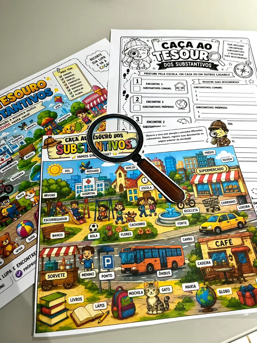 Caça Ao Substantivo - ensino fundamental. 3° e 4° ano — amostra 2: Com o recurso pedagógico CAÇA AO TESOURO DOS…