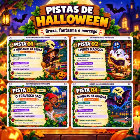 Caça ao Tesouro Halloween e Folclore Brasileiro – Jogo Bilíngue em PDF — amostra 2: Caça ao Tesouro de Halloween e Folclore… Caça ao Tesouro Halloween e Folclore Brasileiro – Jogo Bilíngue em PDF — amostra 2: Caça ao Tesouro de Halloween e Folclore…