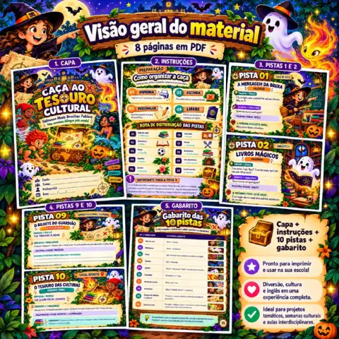 Caça ao Tesouro Halloween e Folclore Brasileiro – Jogo Bilíngue em PDF — amostra 3: Caça ao Tesouro de Halloween e Folclore… Caça ao Tesouro Halloween e Folclore Brasileiro – Jogo Bilíngue em PDF — amostra 3: Caça ao Tesouro de Halloween e Folclore…