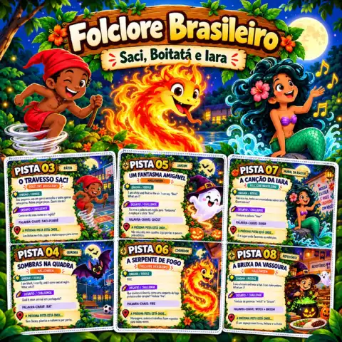 Caça ao Tesouro Halloween e Folclore Brasileiro – Jogo Bilíngue em PDF — amostra 4: Caça ao Tesouro de Halloween e Folclore… Caça ao Tesouro Halloween e Folclore Brasileiro – Jogo Bilíngue em PDF — amostra 4: Caça ao Tesouro de Halloween e Folclore…