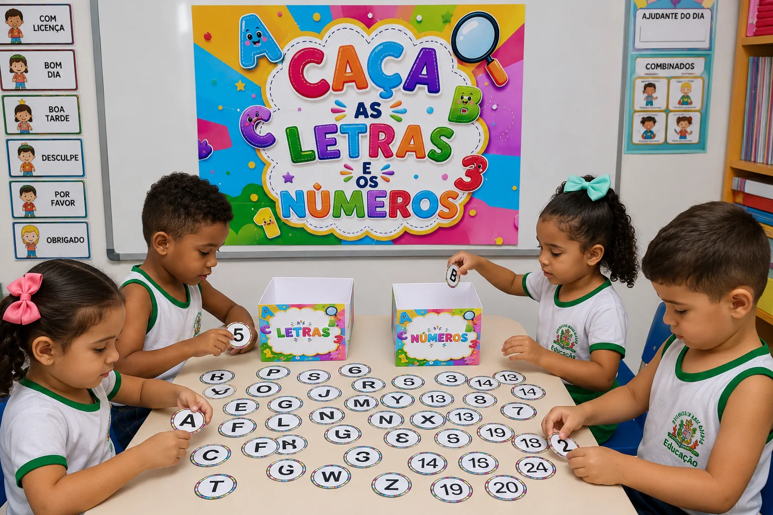CAÇA ÀS LETRAS E NÚMEROS - 25 Páginas de Pura Diversão — amostra 2: Uma proposta divertida e interativa para a Educação…