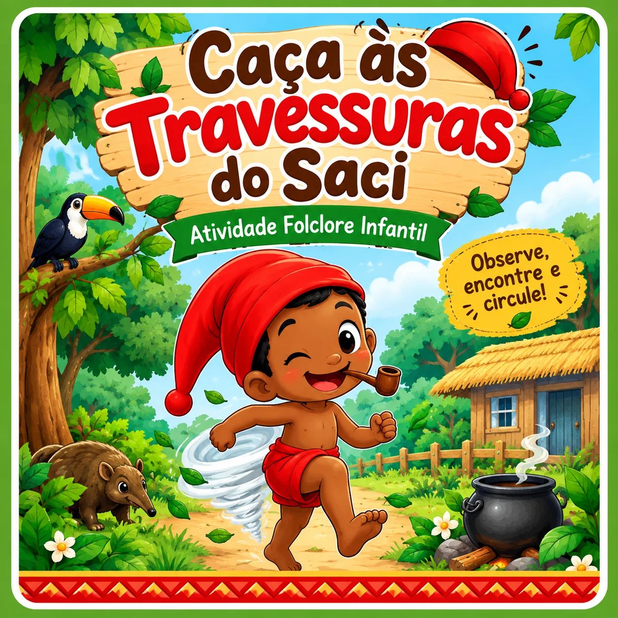 Caça às Travessuras do Saci | Atividade Folclore Infantil — Datas comemorativas para Educação Infantil: Atividade lúdica do…