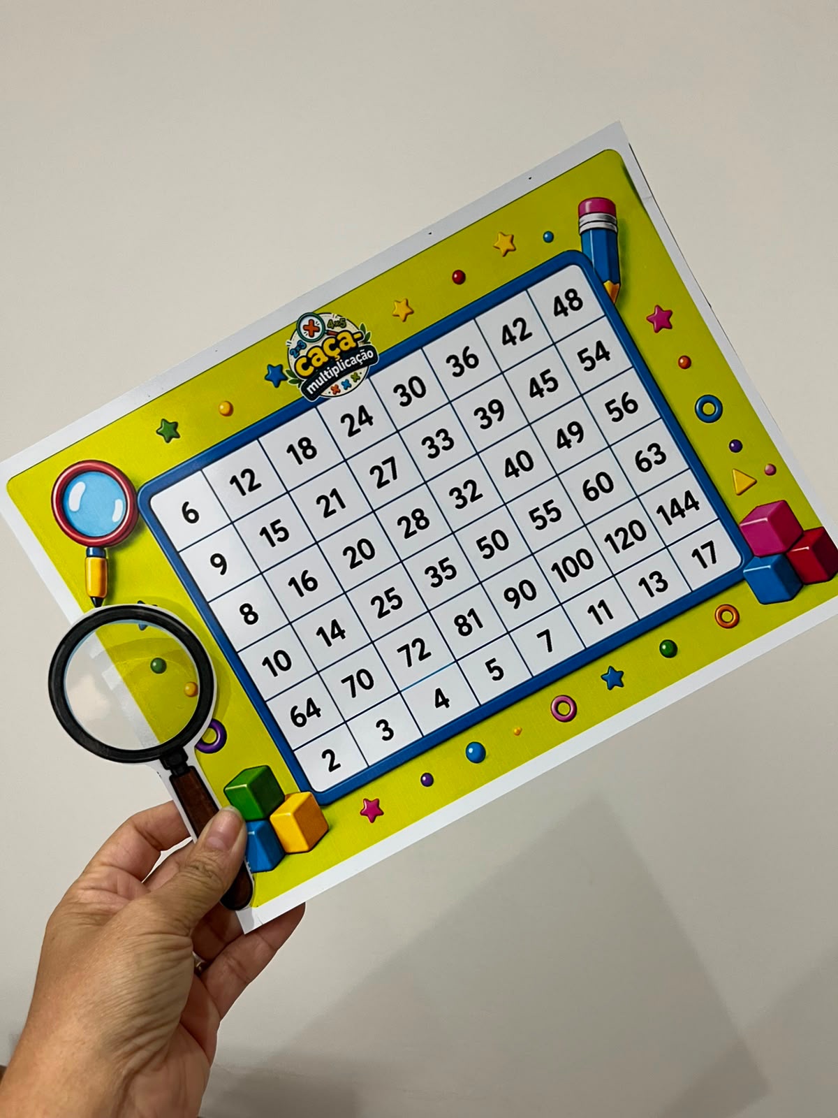 Caça da multiplicação para imprimir - tudo em PDF — amostra 7: Com o CAÇA-MULTIPLICAÇÃO, a criança aprende enquanto brinca,…
