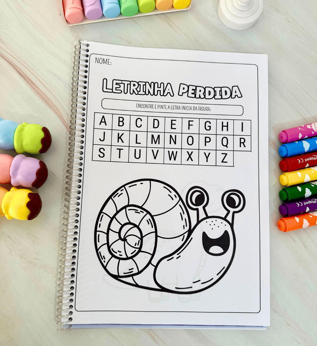 Caça-letras para alfabetização: Letrinha Perdida em PDF — amostra 5: PDF com 26 páginas de caça-letras para apoiar o…