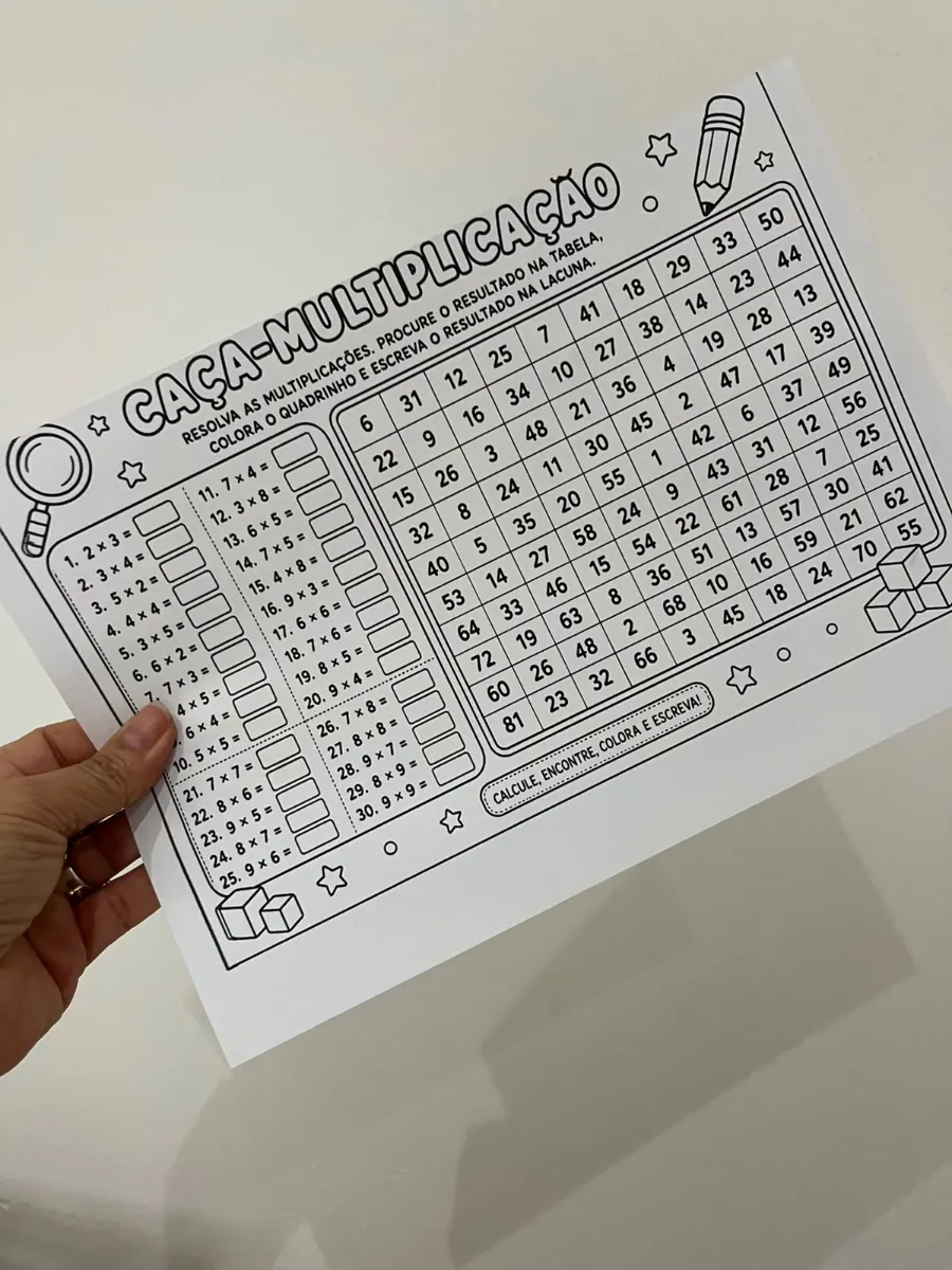 CAÇA-MULTIPLICAÇÃO - A TABUADA NÃO PRECISA SER DECODA 3°ANO — amostra 5: 🎲 O material trabalha ✖️ Multiplicação 🧠…