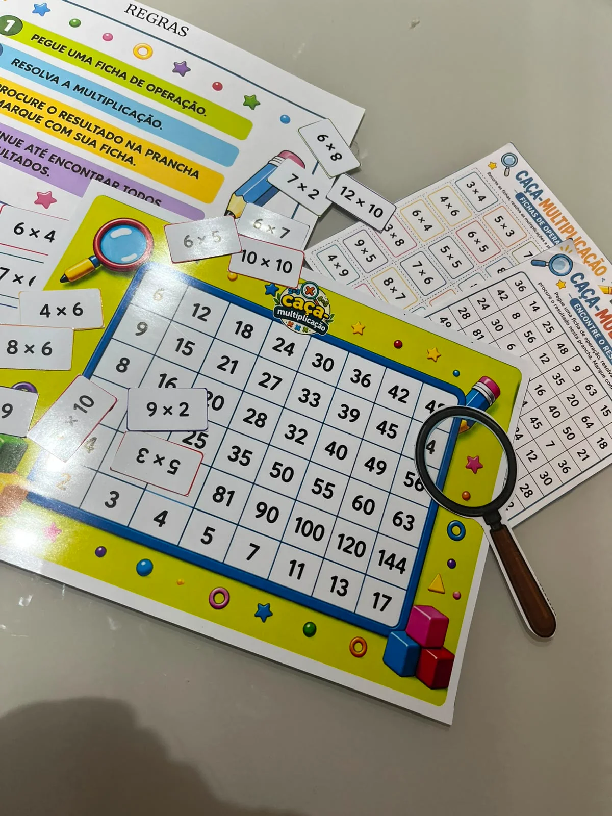 Caça-Multiplicação Jogo Pedagógico da Tabuada Ensino Fundamental — amostra 1: Jogo de multiplicação para aprender e revisar…