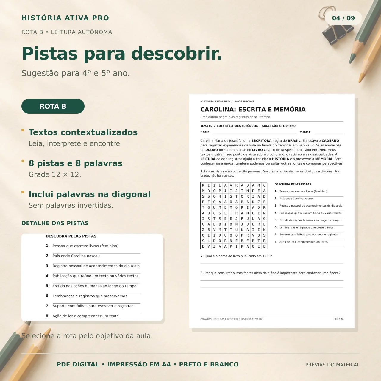 Caça-Palavras Consciência Negra: 2º ao 5º Ano — amostra 3: Consciência Negra do 2º ao 5º ano: 10 caça-palavras, 5…