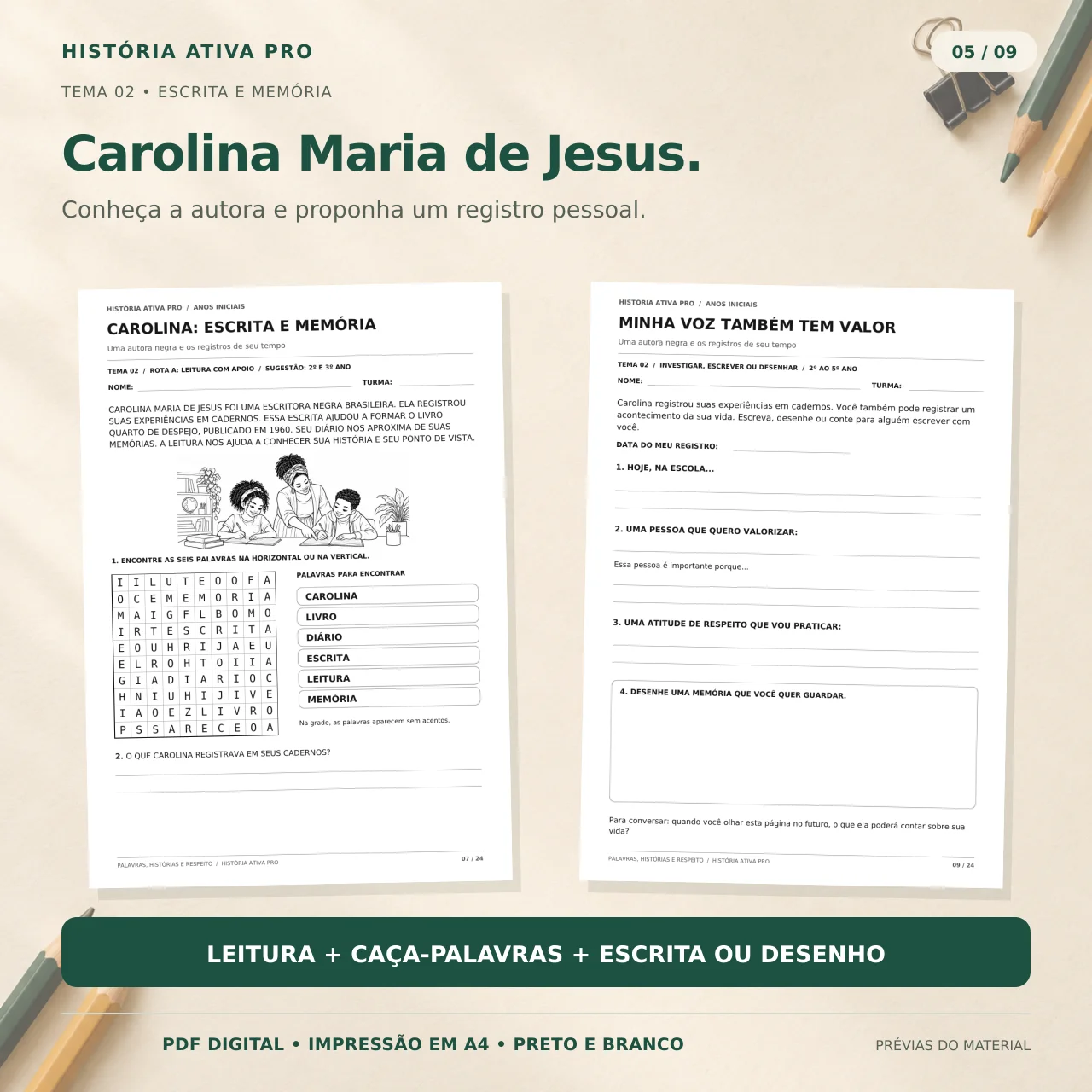 Caça-Palavras Consciência Negra: 2º ao 5º Ano — amostra 4: Consciência Negra do 2º ao 5º ano: 10 caça-palavras, 5…
