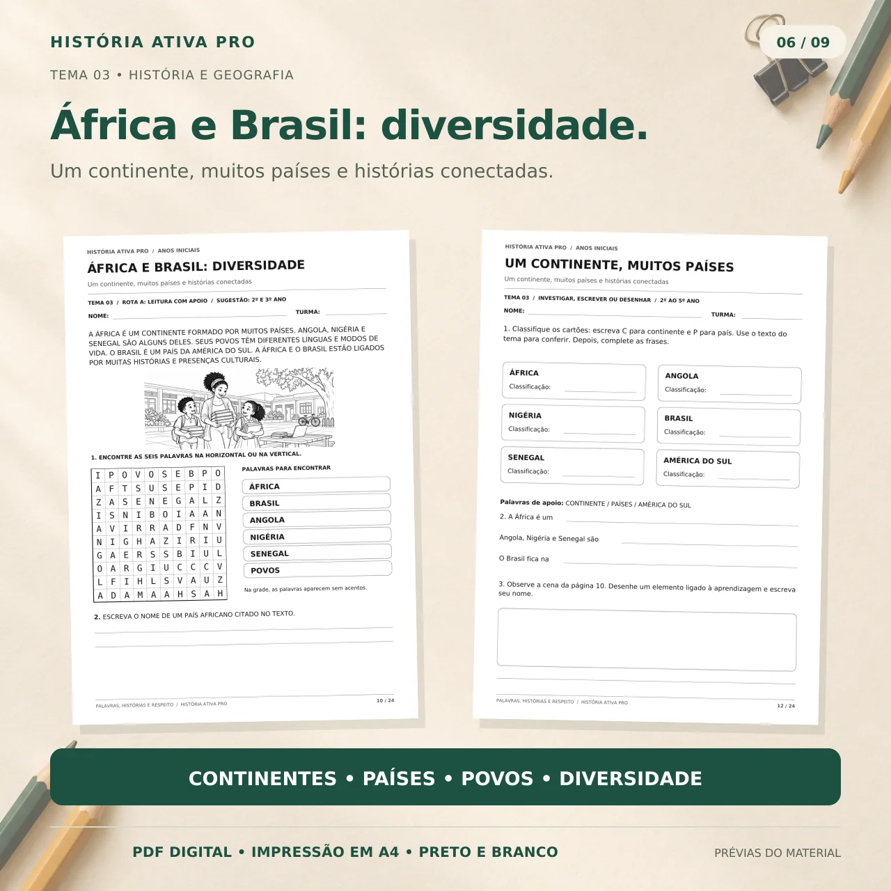 Caça-Palavras Consciência Negra: 2º ao 5º Ano — amostra 5: Consciência Negra do 2º ao 5º ano: 10 caça-palavras, 5…