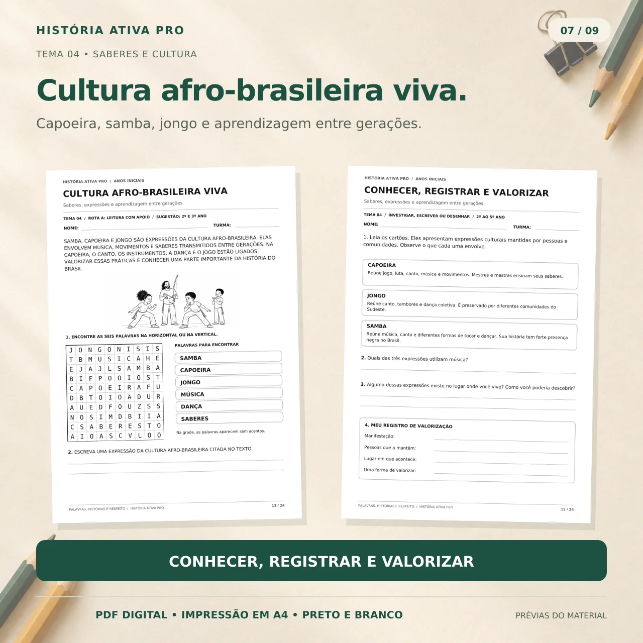 Caça-Palavras Consciência Negra: 2º ao 5º Ano — amostra 6: Consciência Negra do 2º ao 5º ano: 10 caça-palavras, 5…
