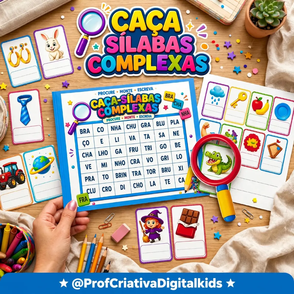 Caça Sílabas Complexas - Recurso Pedagógico 1°, 2° e 3° anos — Português para 2º ano: Um recurso lúdico que trabalha…