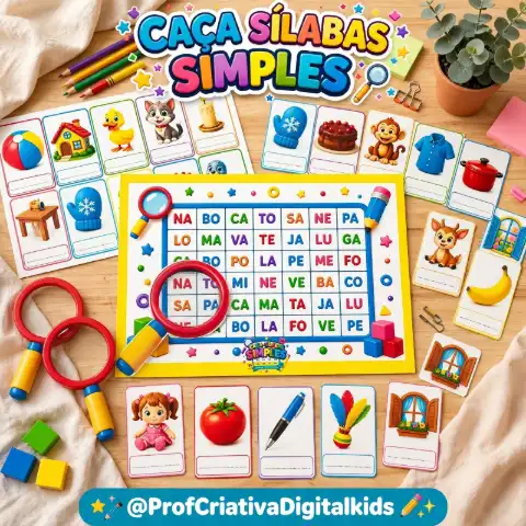 Caça Sílabas Simples - Português Alfabetização — capa do material