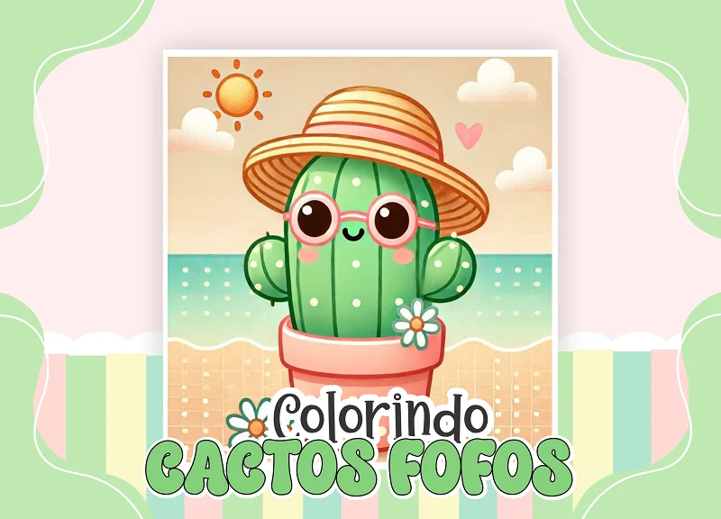 🌵💗 CACTOS FOFOS PARA COLORIR!- ARTES ALFABETIZAÇÃO — amostra 1: 🌵💗 CACTOS FOFOS PARA COLORIR