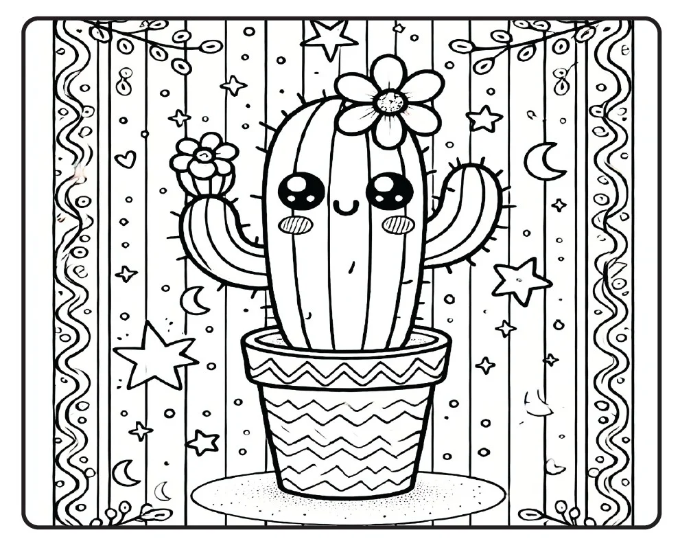 🌵💗 CACTOS FOFOS PARA COLORIR!- ARTES ALFABETIZAÇÃO — amostra 2: 🌵💗 CACTOS FOFOS PARA COLORIR