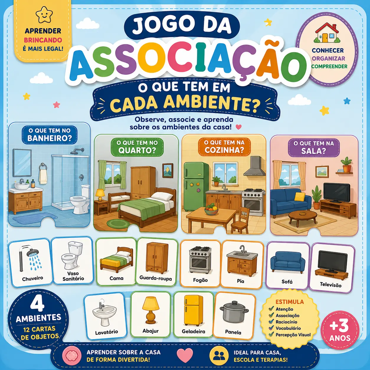 Cada coisa no seu lugar | jogo de associa — capa do material