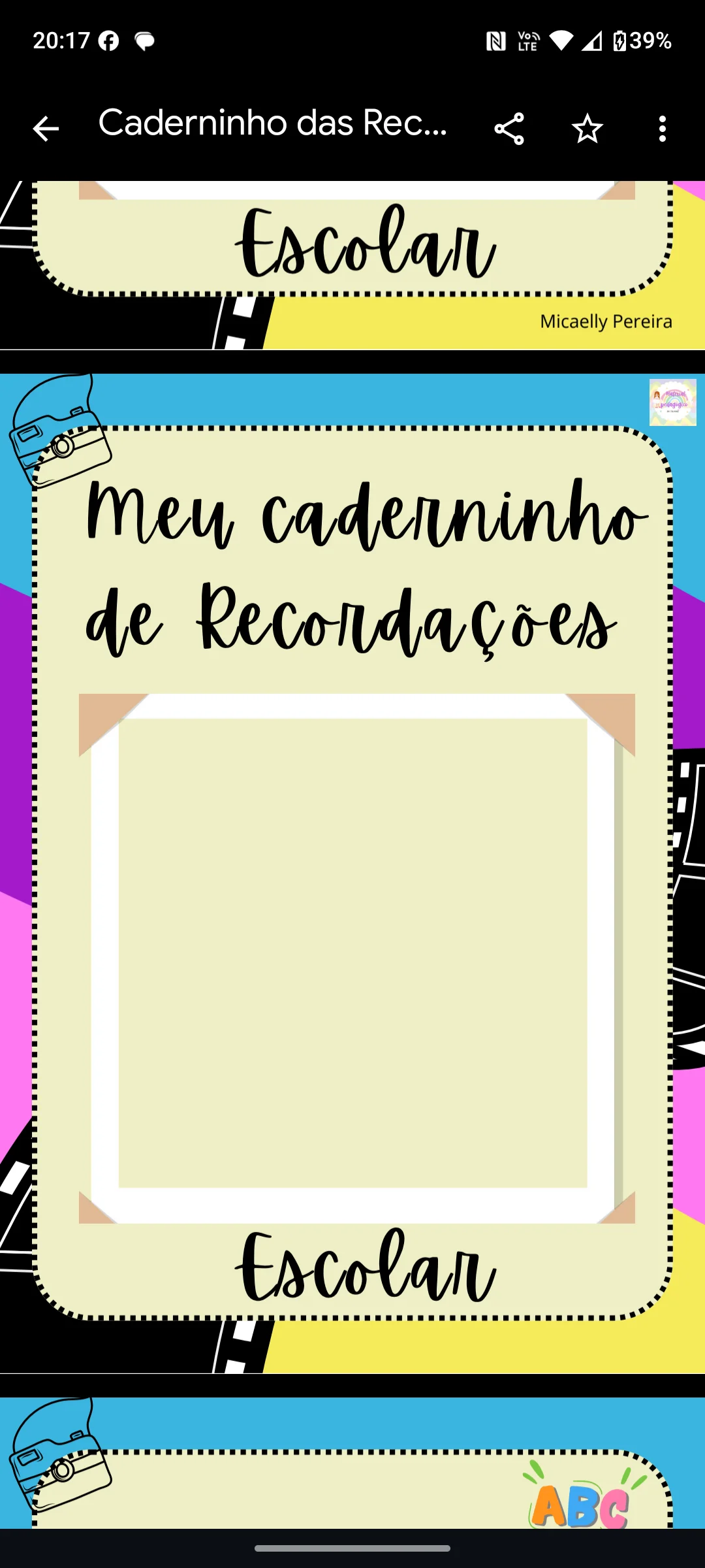 📚✨ CADERNINHO DAS RECORDAÇÕES – MEMÓRIAS QUE FICAM PARA SEMPRE! 📸💛 — amostra 2: O Caderninho das Recordações foi pensado…