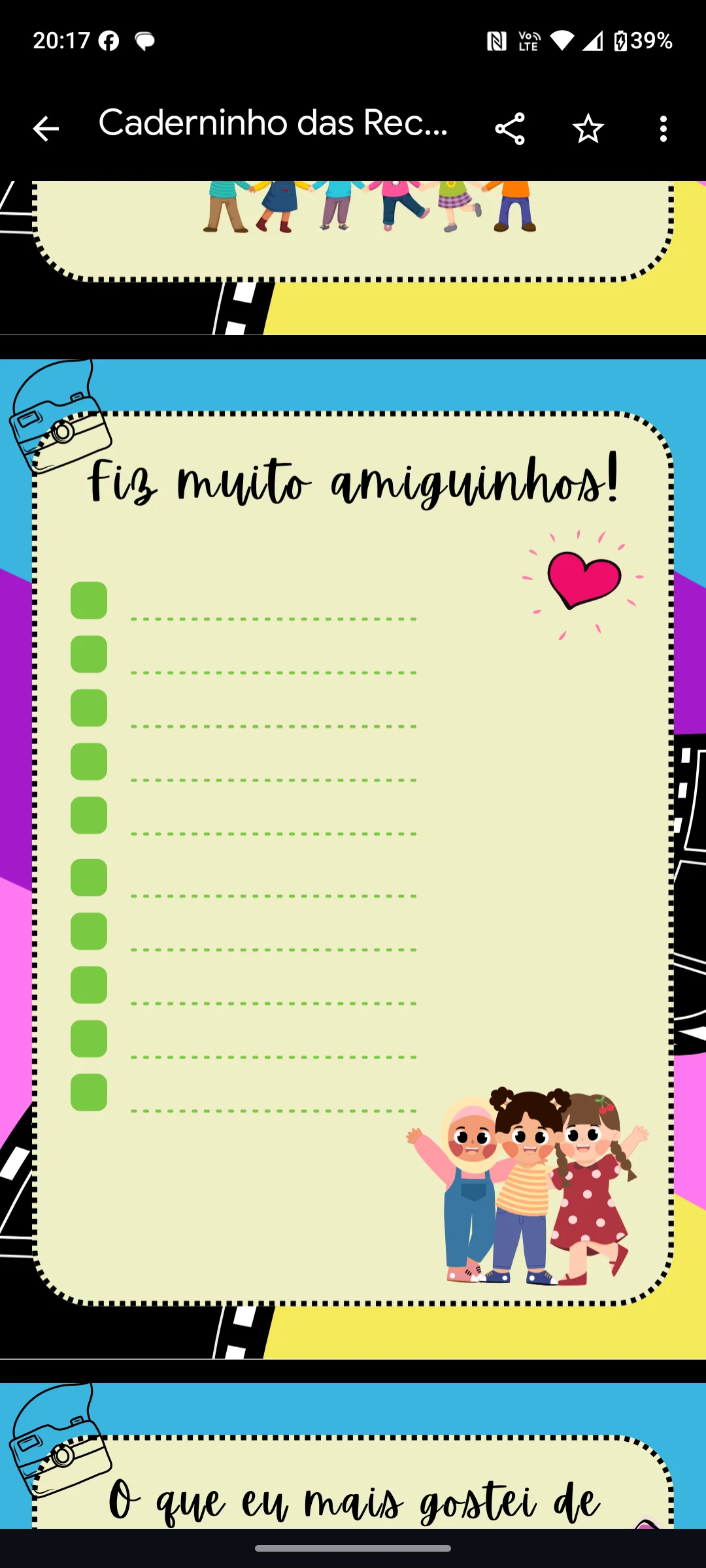 📚✨ CADERNINHO DAS RECORDAÇÕES – MEMÓRIAS QUE FICAM PARA SEMPRE! 📸💛 — amostra 4: O Caderninho das Recordações foi pensado…