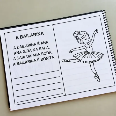 Caderninho de Leitura com Frases para Alfabetização — amostra 1: Material com 50 páginas de textos e frases curtas para…