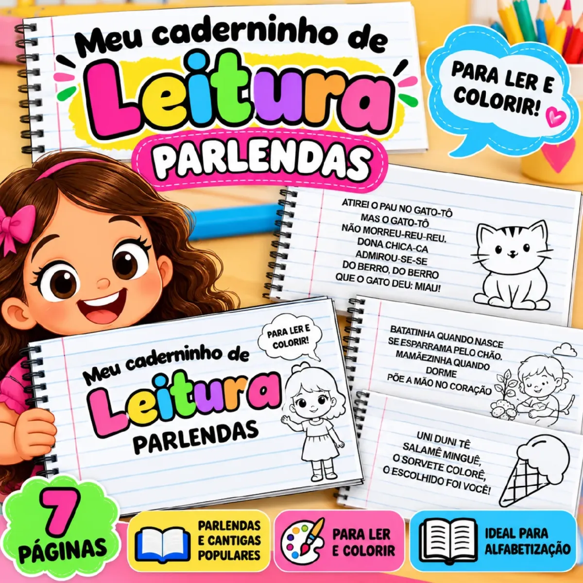 Caderninho de Leitura com Parlendas para Alfabetização — Alfabetização para Educação Infantil: Caderninho com parlendas e…