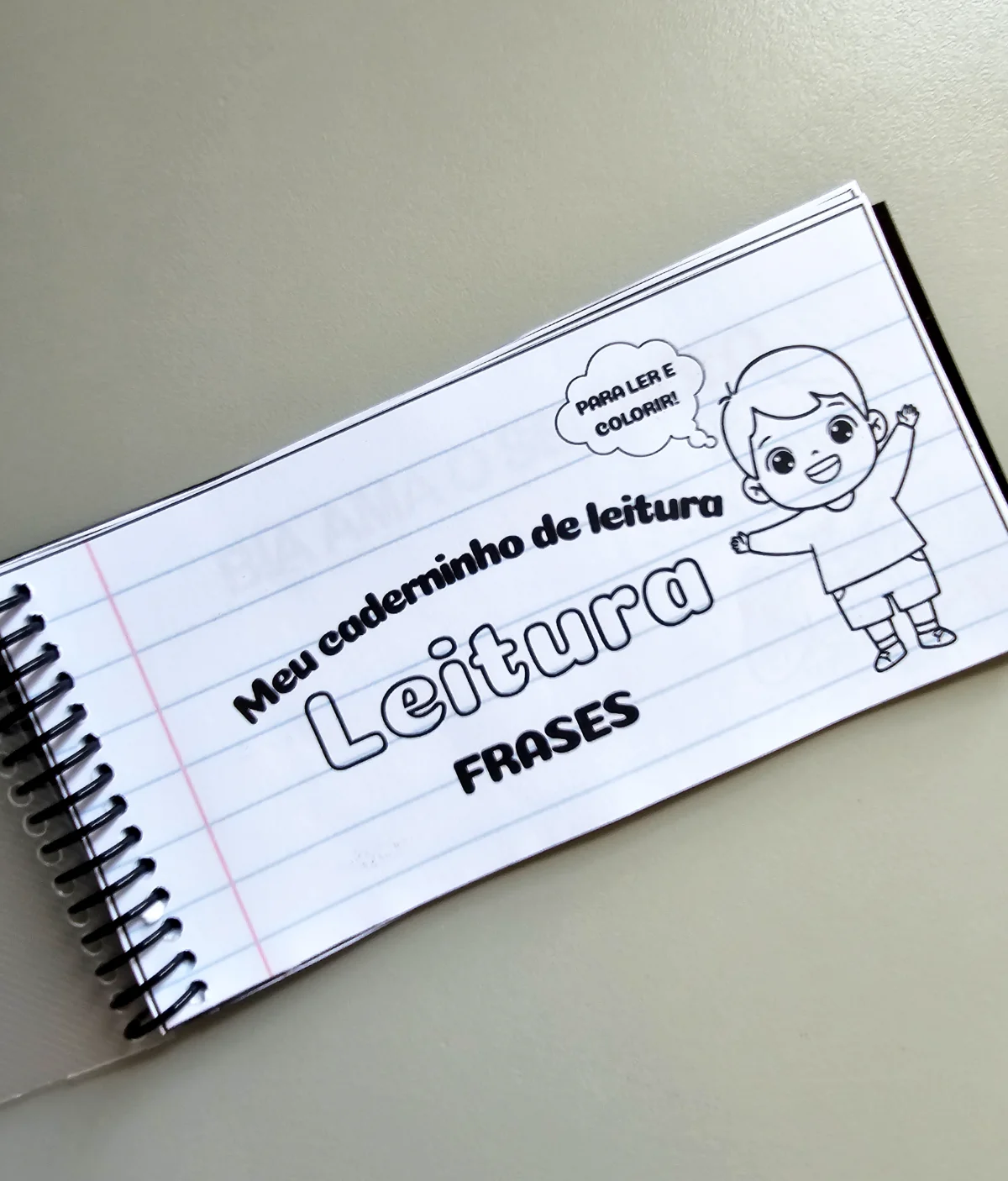 Caderninho de Leitura – Frases para Ler e Colorir — capa do material