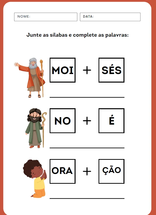 CADERNO ATIVIDADES BIBLICAS - EDUCAÇÃO INFANTIL E FUNDAMENTAL — amostra 7: CADERNO ATIVIDADES BIBLICAS Atividades em pdf…