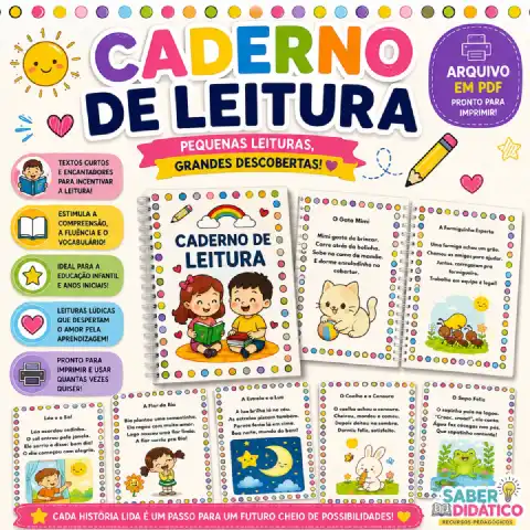 Caderno da leitura | Educação Infantil e Anos Iniciais — capa do material