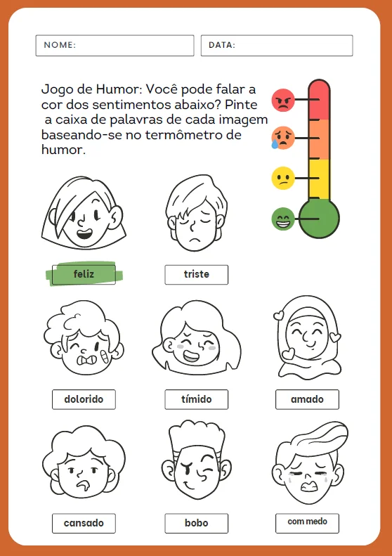 CADERNO DAS EMOÇÕES - ATIVIDADE LÚDICA ALFABETIZAÇÃO — amostra 2: Você já perguntou a uma criança “Como você está se…