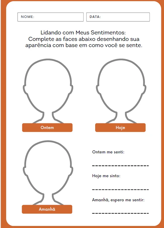CADERNO DAS EMOÇÕES - ATIVIDADE LÚDICA ALFABETIZAÇÃO — amostra 3: Você já perguntou a uma criança “Como você está se…