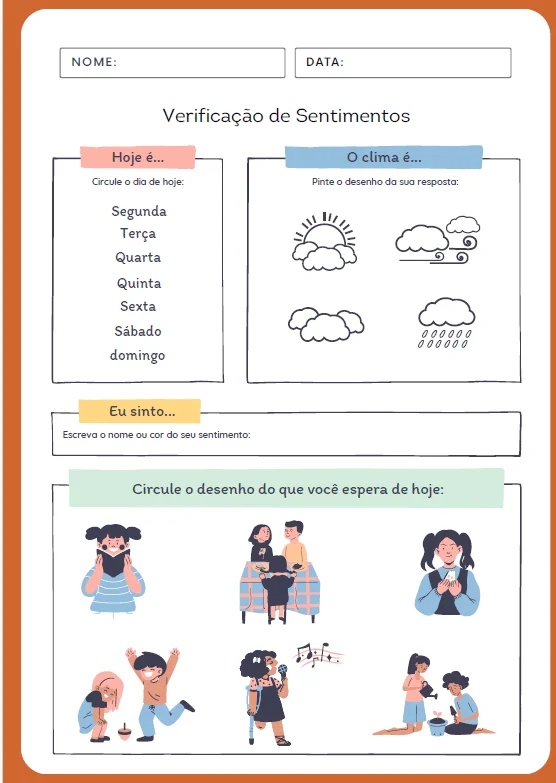CADERNO DAS EMOÇÕES - ATIVIDADE LÚDICA ALFABETIZAÇÃO — amostra 6: Você já perguntou a uma criança “Como você está se…