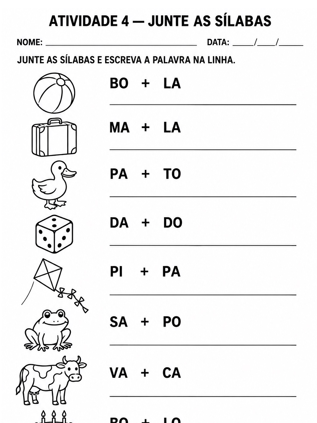 Caderno de Alfabetização 1º Ano: 30 Atividades em PDF — amostra 1: 30 atividades de alfabetização com vogais, letras…