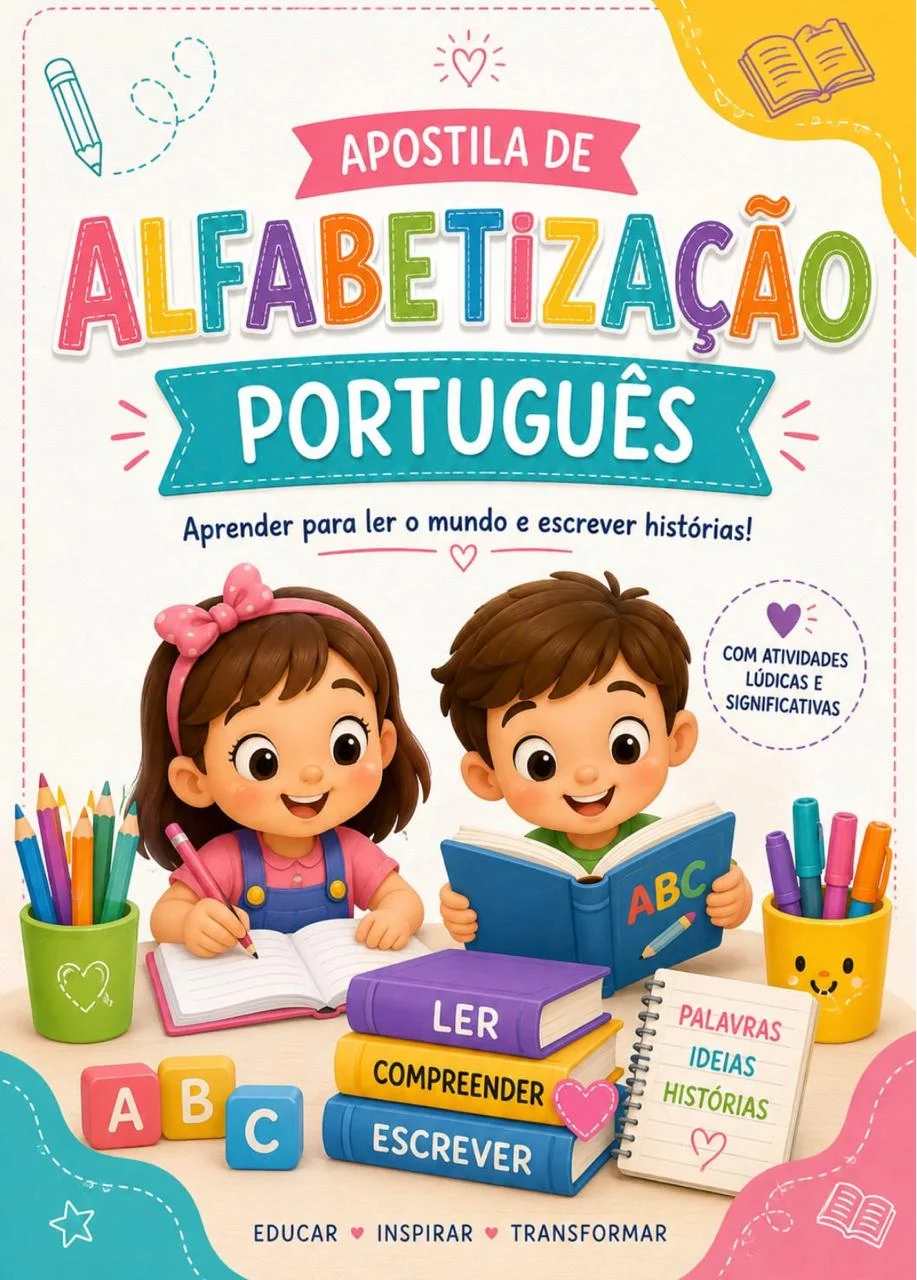 CADERNO DE ALFABETIZAÇÃO PARA EDUCAÇÃO INFANTIL 🌟 — capa do material