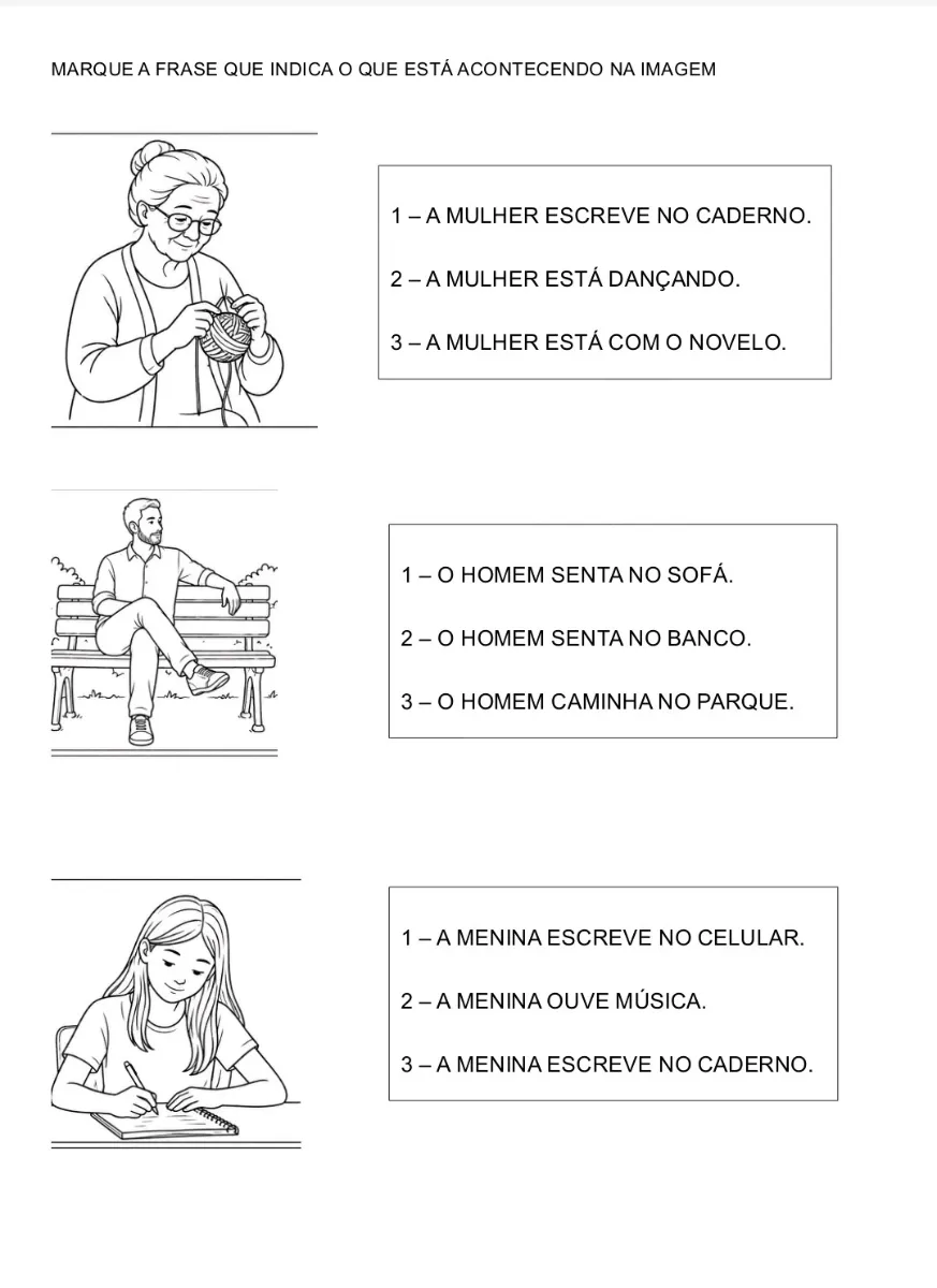 CADERNO DE ATIVIDADADES PARA LEITURA E ESCRITA — amostra 6: Também pode contribuir com o trabalho de profissionais que…