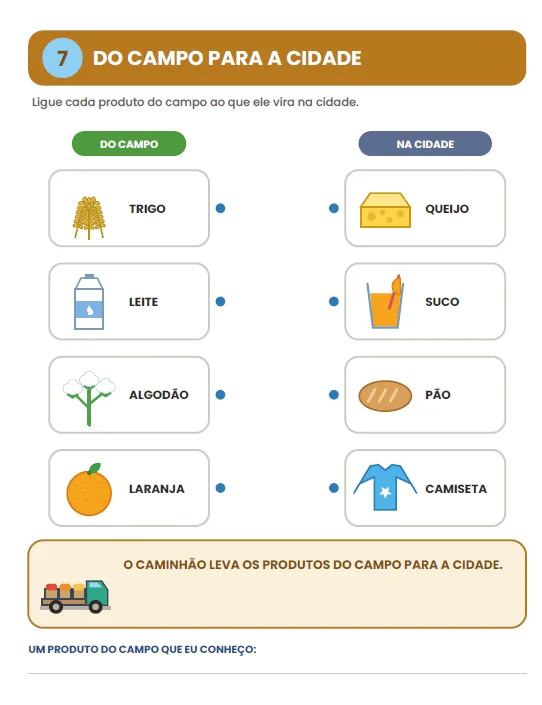CADERNO DE ATIVIDADES: CAMPO E CIDADE - GEOGRAFIA ANOS INICIAIS — amostra 6: Atividades – Campo e Cidade foi pensado para…