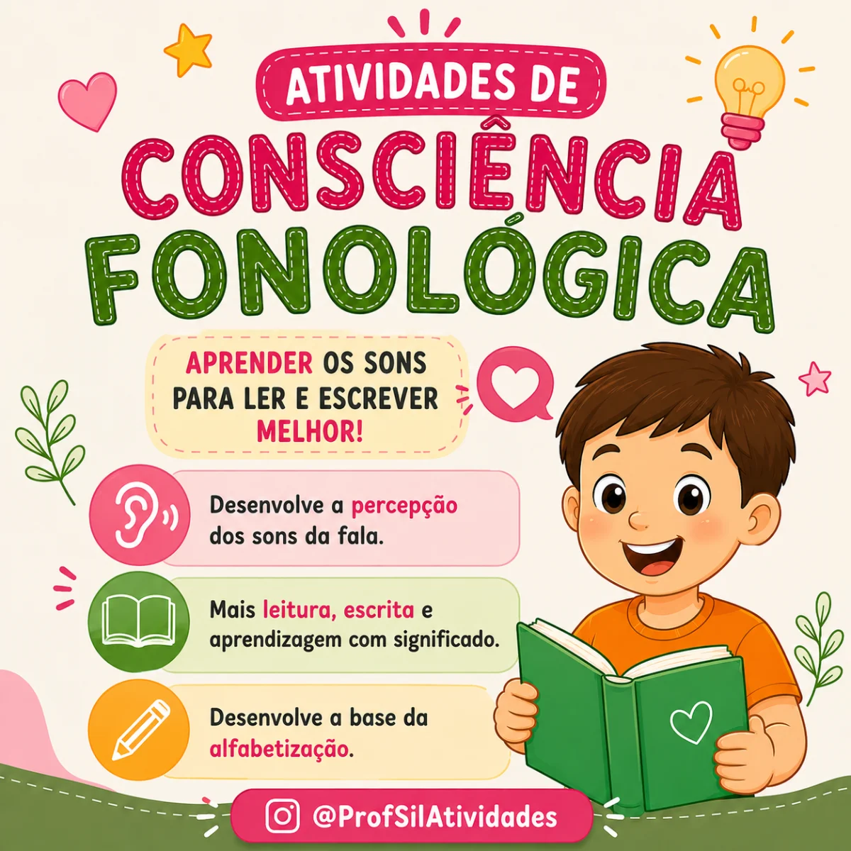 Caderno de Atividades Consciência Fonológica — amostra 1: Elaborado para desenvolver, de forma lúdica e significativa, as…