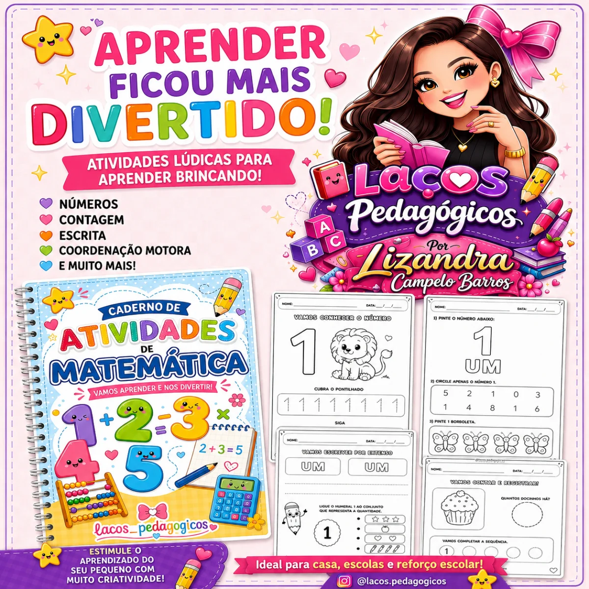 Caderno de Atividades de Matemática — Alfabetização para Educação Infantil: Transforme a aprendizagem dos números em um…