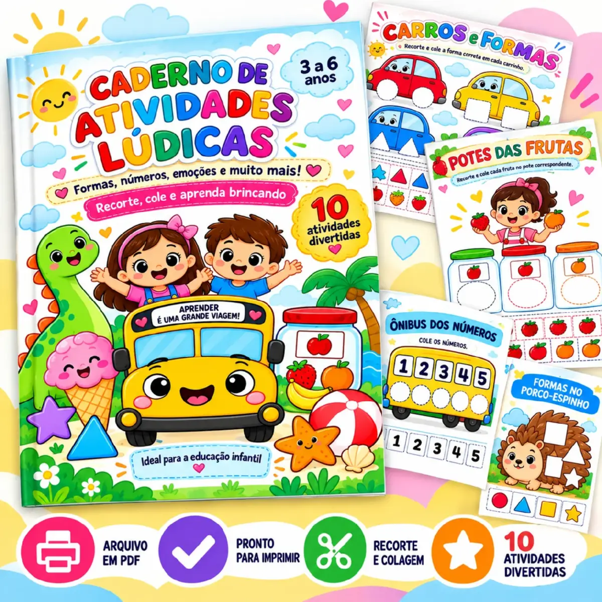 Caderno de Atividades Lúdicas – Formas, Números e Emoções — Matemática para Educação Infantil: Caderno com 10 atividades…