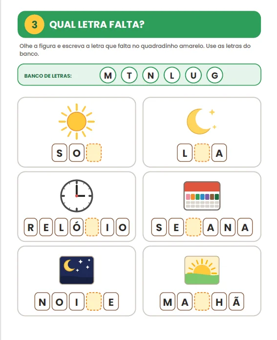 CADERNO DE ATIVIDADES: O TEMPO E O CALENDÁRIO - ANOS INICIAIS — amostra 5: O Caderno de Atividades – O Tempo e o Calendário…