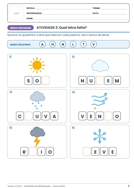Caderno de Atividades – Tempo e Clima - CIENCIAS ANOS INICIAIS — amostra 3: Com o Caderno de Atividades – Tempo e Clima ,…