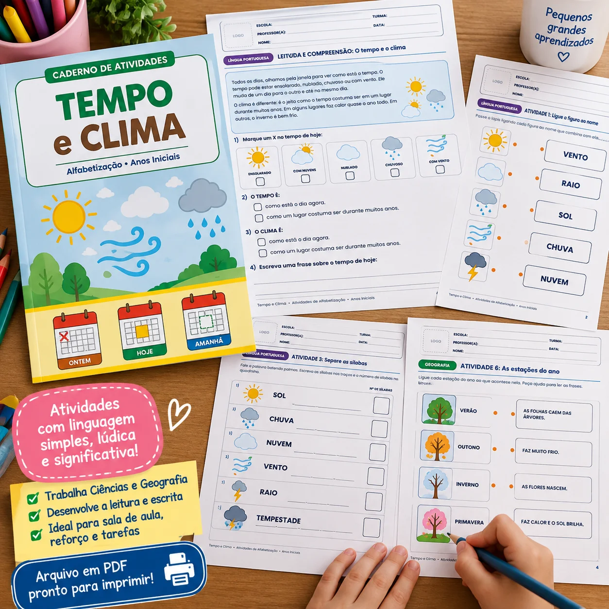 Caderno de Atividades – Tempo e Clima - CIENCIAS ANOS INICIAIS — capa do material