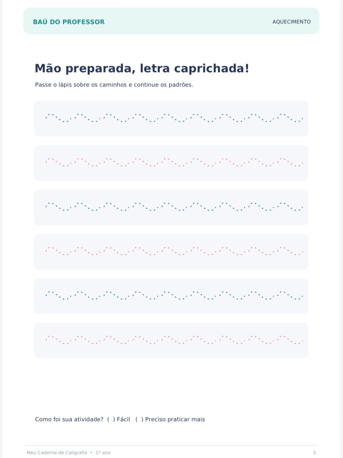 Caderno de Caligrafia 1º Ano – Letra Cursiva e Alfabeto PDF — amostra 2: Caderno de Caligrafia para o 1º ano com 37 páginas…