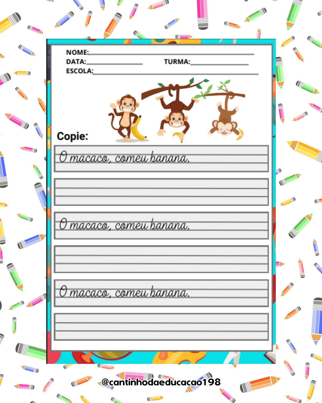 Caderno de caligrafia – PDF para Imprimir — amostra 3: Um material perfeito para desenvolver a coordenação motora, a… Caderno de caligrafia – PDF para Imprimir — amostra 3: Um material perfeito para desenvolver a coordenação motora, a…